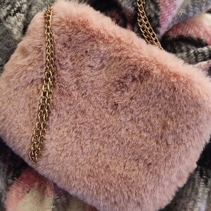 Blush Pink Faux Fur Mini Bag